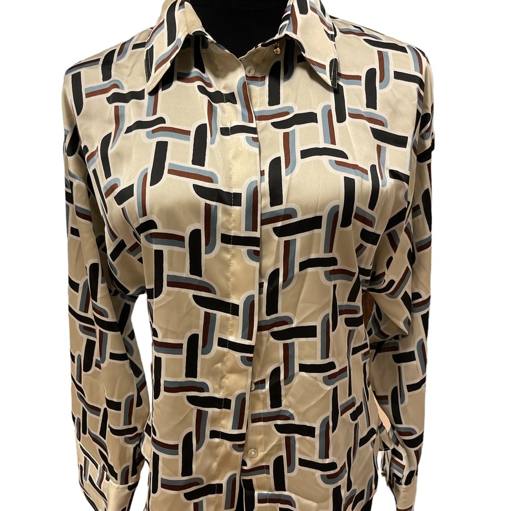 Zara Geometric Blouse, size Med, Polyester
